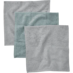 Rotho Babydesign ROTHO 3er Set Waschtücher Stonegrey/lagoon
